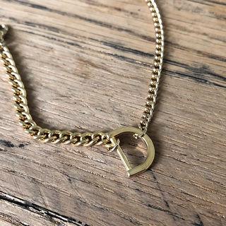 Letter Bold Chain Bracelet Gold - One Size