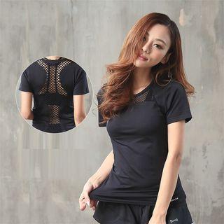 Fishnet Panel Short Sleeve T-shirt