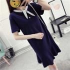 Tie-neck Short-sleeve T-shirt Dress