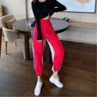 High Waist Color-block Pants