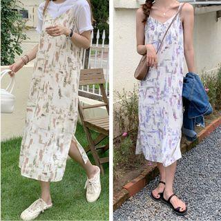 Tie-dyed Print Sleeveless Dress