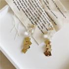 Alloy Square Faux Crystal Dangle Earring