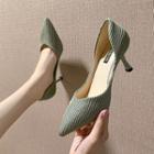 Pointy Knitted Stiletto Heel Pumps