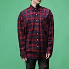 Pocket-front Plaid Loose-fit Shirt