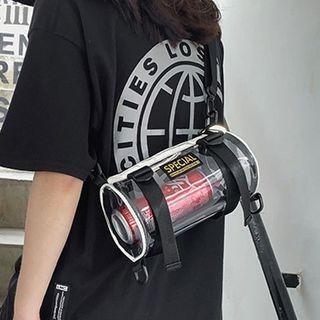 Applique Transparent Barrel Bag
