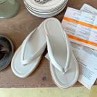 Faux-leather Stitched Flip-flops