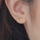 Sterling Silver Rhinestone Cross Stud Earring