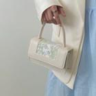 Floral Print Panel Flap Crossbody Bag Off-white - One Size