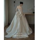 Set: Spaghetti Strap Satin Wedding Ball Gown + Veil (various Designs)