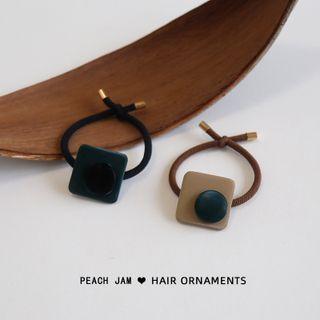 Square Faux Leather Hair Tie