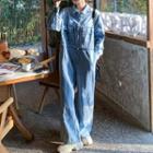 Denim Drawstring-waist Loose Fit Jumpsuit