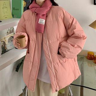 Lettering Scarf / Padded Jacket