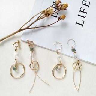 Non-matching Glass Ball Dangle Earring