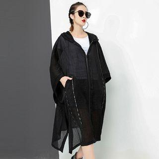 Batwing Sheer Hooded Light Jacket