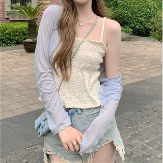 Ruffle Camisole Top / Light Jacket