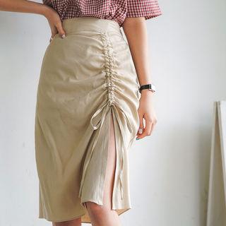 Band-waist Drawstring-front Skirt