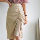 Band-waist Drawstring-front Skirt