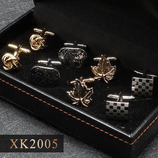 4 Pair Set: Alloy Cufflinks (various Designs) Xk2005 - 4 Pair - Silver & Gold - One Size