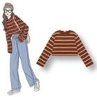 Striped Long-sleeve T-shirt Caramel - One Size