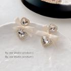 Heart Drop Earring 1 Pair - E4697 - Silver - One Size