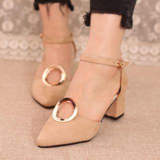 Cutout Hoop Chunky-heel Sandals