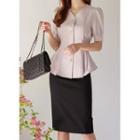 Zip-back Midi H-line Skirt