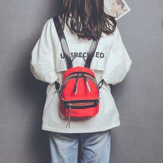 Color Panel Nylon Mini Backpack