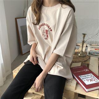Chef Print Elbow-sleeve T-shirt