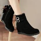 Hidden-wedge Strapped Short Boots