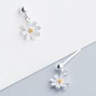 925 Sterling Silver Flower Dangle Earring 1 Pair - S925 Sterling Silver - White & Yellow - One Size