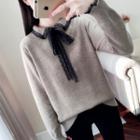 Lace Teim Knit Pullover