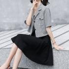 Set: Short-sleeve Jacket + A-line Tank Dress