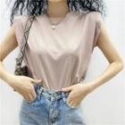 Padded-shoulder Loose T-shirt