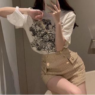 Short-sleeve Printed T-shirt / Patterned Shorts