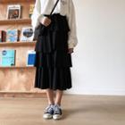 Layered A-line Skirt Black - One Size