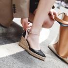 Pointy Wedge Heel Ankle Strap Sandals