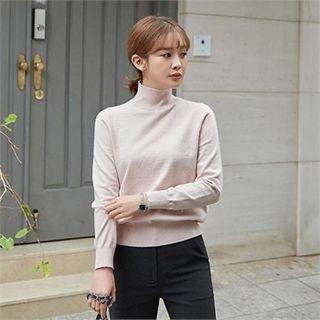 Mock Turtle-neck Knit Top