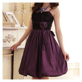 Flower Accent Spaghetti Strap Cocktail Dress
