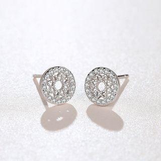 Rhinestone Stud Earring Compass - One Size