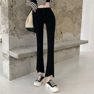 High Waist Asymmetrical Cropped Bootcut Pants