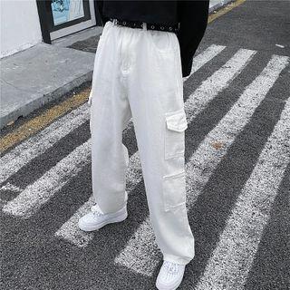 Pocket Detail Straight Leg Jeans