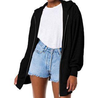 Plain Oversize Zip-up Hoodie