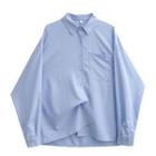 Shirred Shirt Blue - One Size