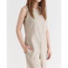 Sleeveless Linen Blend Jumpsuit