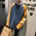 Oversized Colorblock Knit Sweater