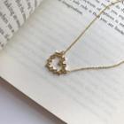 925 Sterling Heart Pendant Necklace L221 - Gold - One Size