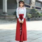 Long-sleeve Hanfu Top / Maxi Skirt / Jacket / Set