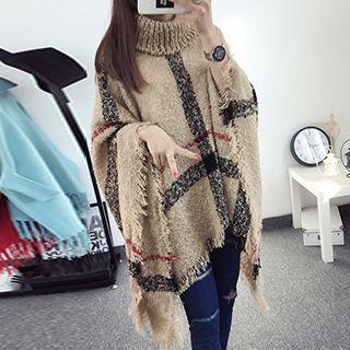 Turtleneck Knit Cape