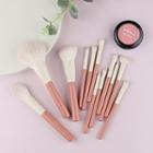 Set Of 12: Makeup Brush Set Of 12 - Pink & White - One Size