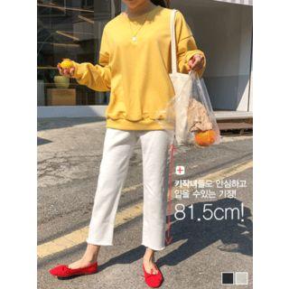 Distressed Wide Straight-cut Pants